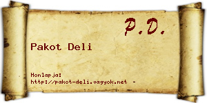 Pakot Deli névjegykártya